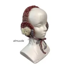 No.18 わんちゃん ふわふわ　イヤーマフ　手編み