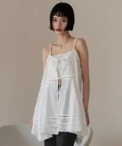 タグ付き　LOWRYSFARM 2WAYコットンレースミニワンピース