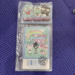 サンリオ　ミニチケットキーホルダー　はぴだんぶい　ばつ丸　ハンギョドン　けろっぴ