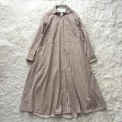 【美品】TICCA ティッカ コットン ストライプ シャツ ロングワンピースのサムネイル