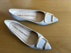 美品　ファビオルスコーニ　モチーフ付　ポインテッドトゥパンプス　入学式