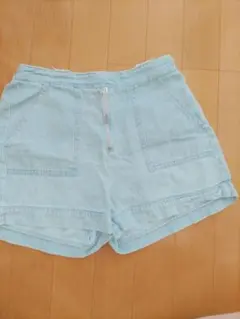 ライトブルー デニムショートパンツ 160