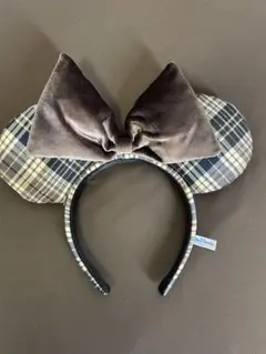 ミニーマウス風カチューシャ チェック柄