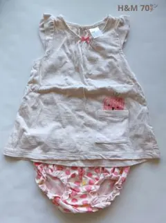 極美品　水通しのみ　H&M　上下セット　70㌢　6-9M　ライトピンクのサムネイル