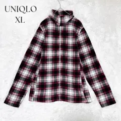 UNIQLO ユニクロ フリース ジャケット 長袖 レッド チェック XL