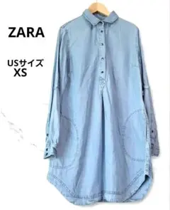 ZARA ライトブルー チュニック 長袖 XS