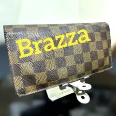 ⑨☆良品☆ダミエ /ブラウン♪ポルトフォイユ ブラザ 二つ折り長財布