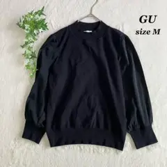 GU✨ジーユー（M）サテンコンビネーションセーター ブラック
