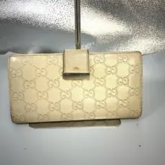 希少】GUCCI グッチ チェーンウォレット シマ ロゴ ゴールド プレート