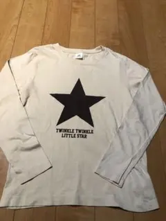 デビロック キッズ 150 長袖 Tシャツ 星 ベージュ コットン