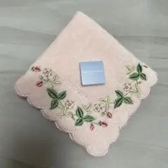 WEDGWOOD 花柄刺繍 タオルハンカチ