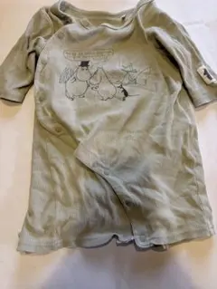 ムーミン イラスト付き ベビー服 長袖 薄緑