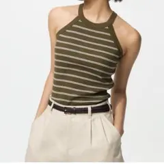 【UNIQLO】ホルターネックブラタンクトップ　カーキ　Sサイズ