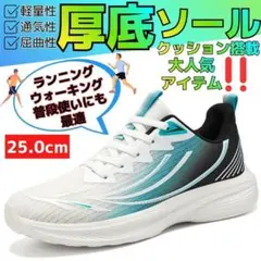 25cm40メンズスニーカーシューズランニングウォーキング靴ホワイト白軽量男FQ