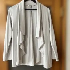 ALPHA CUBIC 春 長袖カットソー カーディガン シルバーホワイト