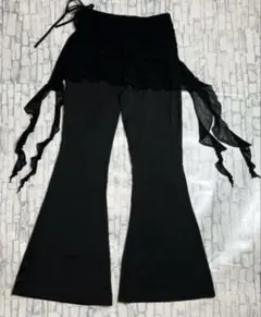 SHEIN フリル フレアパンツ 黒 XS ベリーダンス レッスン着 練習着のサムネイル