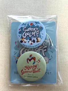 ディズニー　サマークールオフ　ミセスグリーンアップルコラボ　カンバッジセット