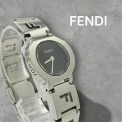 FENDI 腕時計 3050L クォーツ ブラック文字盤 シルバー　稼働品　ロゴ