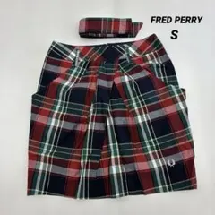 【美品】FRED PERRY レディース ゴルフスカート チェック柄 Sのサムネイル