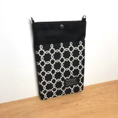 スマホポーチ(本体)　モロッカン　黒　北欧風　サコッシュ　ミニショルダー