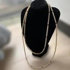 クリーム色パール２連ネックレス　一連ずつお使いいただけます♪