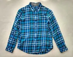 ユニクロ　UNIQLO　チェック　ブルー系　ネルシャツ　長袖　150　シャツ