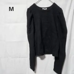 ✨値下げ歓迎✨ [Ｍ] 黒 ニットセーター 長袖 古着