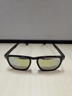 ブラック スクエア型 サングラス グリーンレンズ