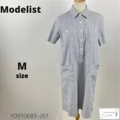 Modelist モデリスト シャツワンピース 半袖 マタニティ M ストライプ
