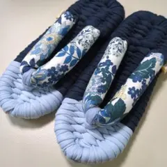 布ぞうり★　水色と紺色で♪