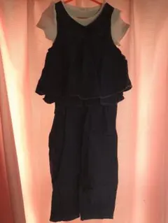値下げ！GU デニム ダンガリー ノースリーブ サロペット 白Tシャツ セット