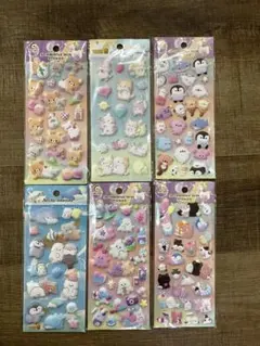 ぷくぷくシール　立体シール　６枚セット