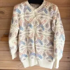 【美品】ふわふわ モヘア風 ニットカーディガン 淡色 パステル