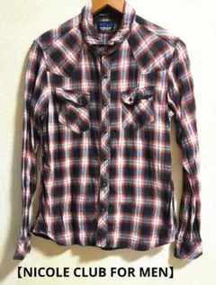 【NICOLE CLUB FOR MEN】ウエスタンシャツ チェック柄
