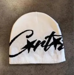 ビーニー　y2kグランジ　海外ストリート　 corteiz コーテイズ　ホワイト