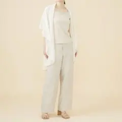 美品✨2023年 シビラ 2way リネン混ドレープニットジレ カーディガン S