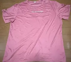 メッセージプリント Tシャツ ピンク XXL