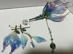 ディップアート　人魚　かんざし　簪　髪飾り　イヤリング　アクセサリー