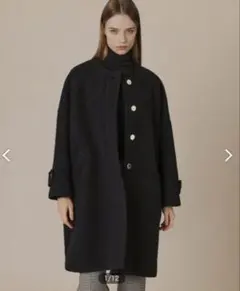 MACKINTOSH LONDON プードルボンディングノーカラーコートブラックのサムネイル