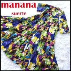 美品 manana suerte オリジナルプリントリゾートワンピース インド製のサムネイル