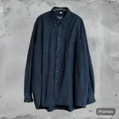 【良品】ネルシャツ XL 紺 ネイビー コットン100% 長袖