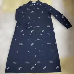 美品】ミナペルホネン choucho ワンピース 長袖 ネイビー - メルカリ