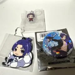 ブルーロック 御影玲王 ホログラム缶バッジ ラバーチェーン めじるしアクセサリー