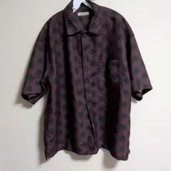 コムデギャルソンオムプリュス キュプラ ドット ブラウス SizeL BLK コムデギャルソンオムプリュス キュプラ素材ドット柄 半袖シャツ