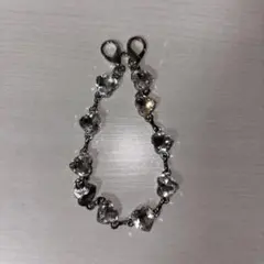 スマホチェーン　ハート型　シルバー