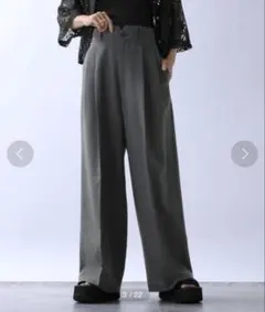 JEANASIS ウエスト2WAYタックワイドパンツ グレー　M