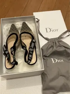 Dior J'ADIOR パンプス ドット柄 チュール 38D - メルカリ