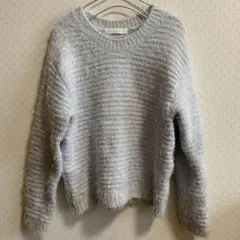 セシルマクビー シャギーニット プルオーバー M 淡い水色