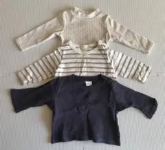 SIMPLE FREE 長袖Tシャツ3枚セット 70cm 綿100% ベビー