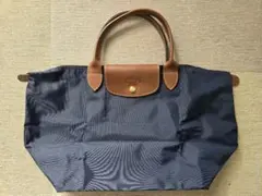 【美品】LONGCHAMP ロンシャン ル プリアージュ M トートバッグ 紺